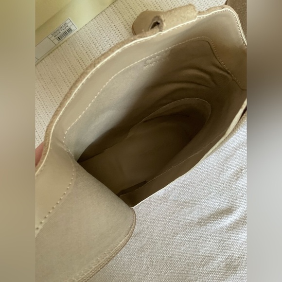 Tan Ankle Booties with Decorative Hardware and Stacked Heel - Picture 10 of 10